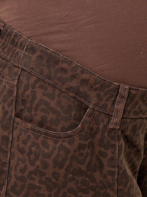 Pantalon en denim de maternité coupe barrel - Kiabi Pantalon en denim de maternité coupe barrel - Kiabi