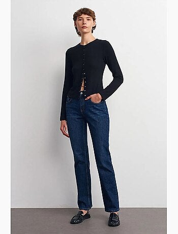 Pantalon en denim droit à taille haute dilvin