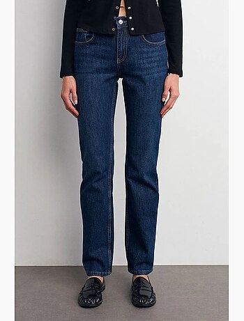 Pantalon en denim droit à taille haute dilvin