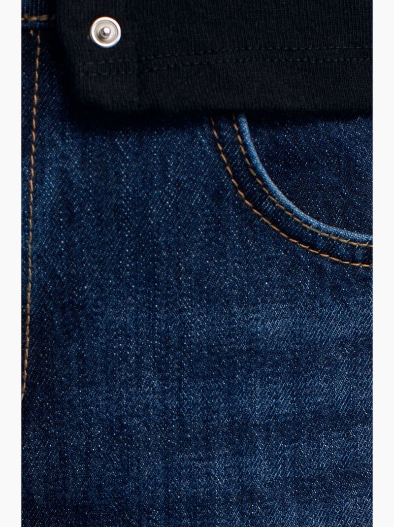 Pantalon en denim droit à taille haute dilvin Bleu saphir - Kiabi