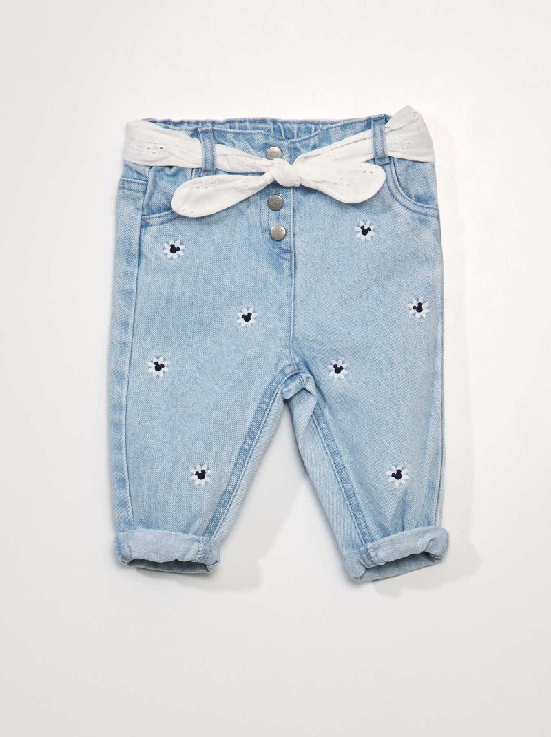 Pantalon en denim et broderies 'Mickey' Denim - Kiabi