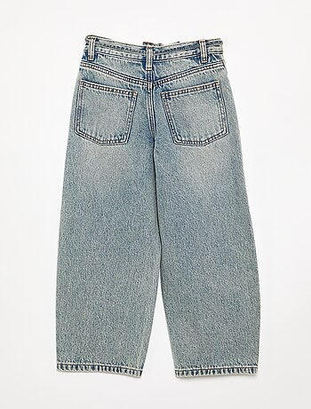 Pantalon en denim fit barrel avec ceinture