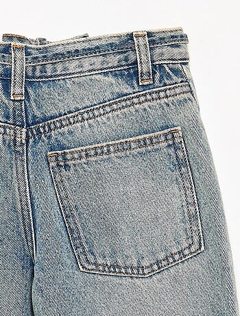 Pantalon en denim fit barrel avec ceinture