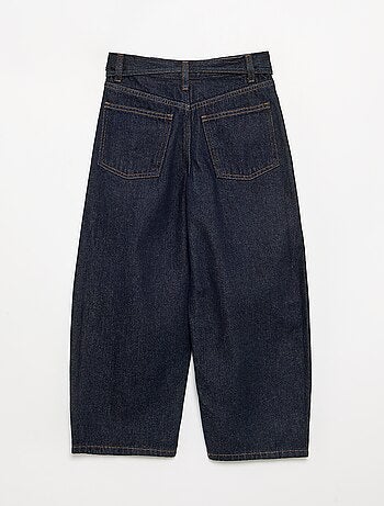 Pantalon en denim fit barrel avec ceinture