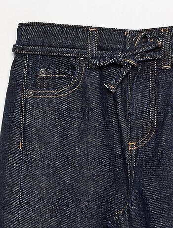 Pantalon en denim fit barrel avec ceinture