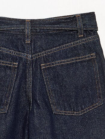 Pantalon en denim fit barrel avec ceinture