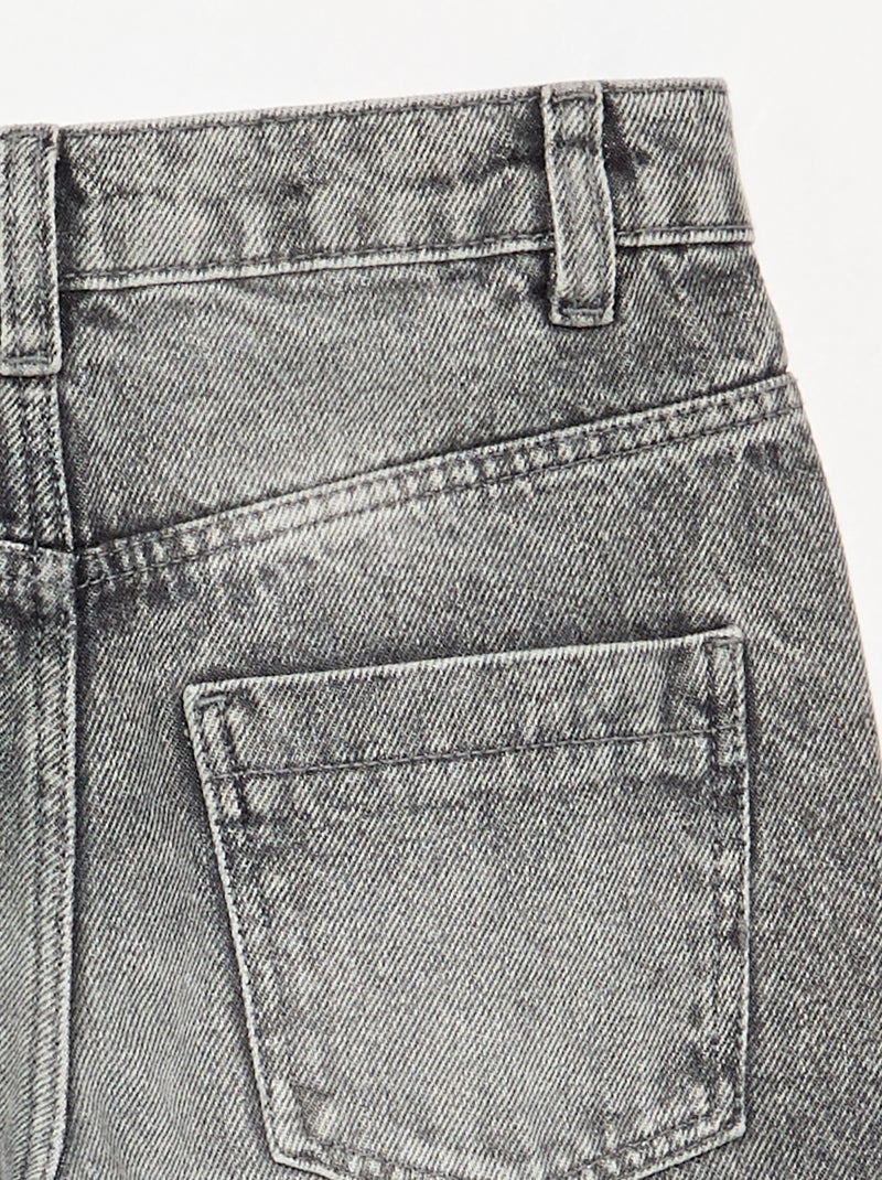 Pantalon en denim forme barrel Gris - Kiabi