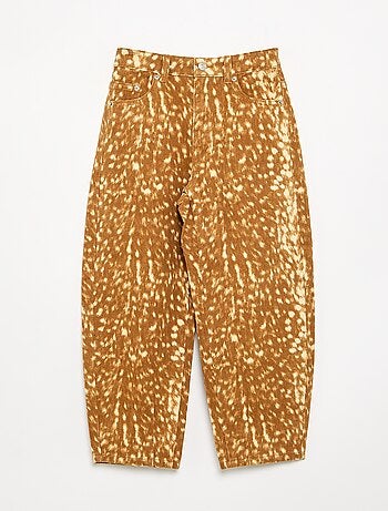 Pantalon en denim forme barrel imprimé 'faon'