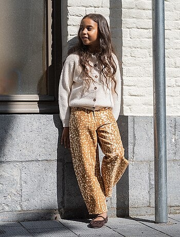Pantalon en denim forme barrel imprimé 'faon'
