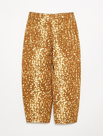 Pantalon en denim forme barrel imprimé 'faon'