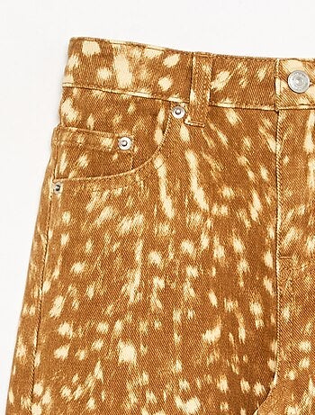 Pantalon en denim forme barrel imprimé 'faon'