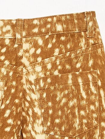 Pantalon en denim forme barrel imprimé 'faon'