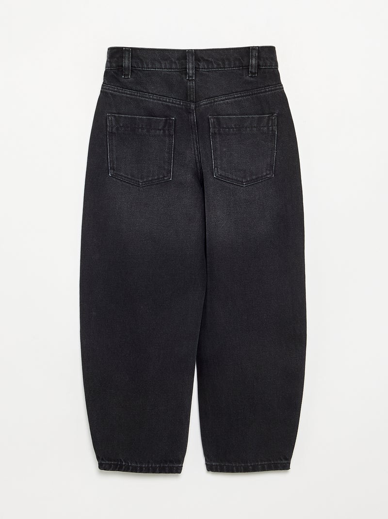 Pantalon en denim forme barrel Noir - Kiabi