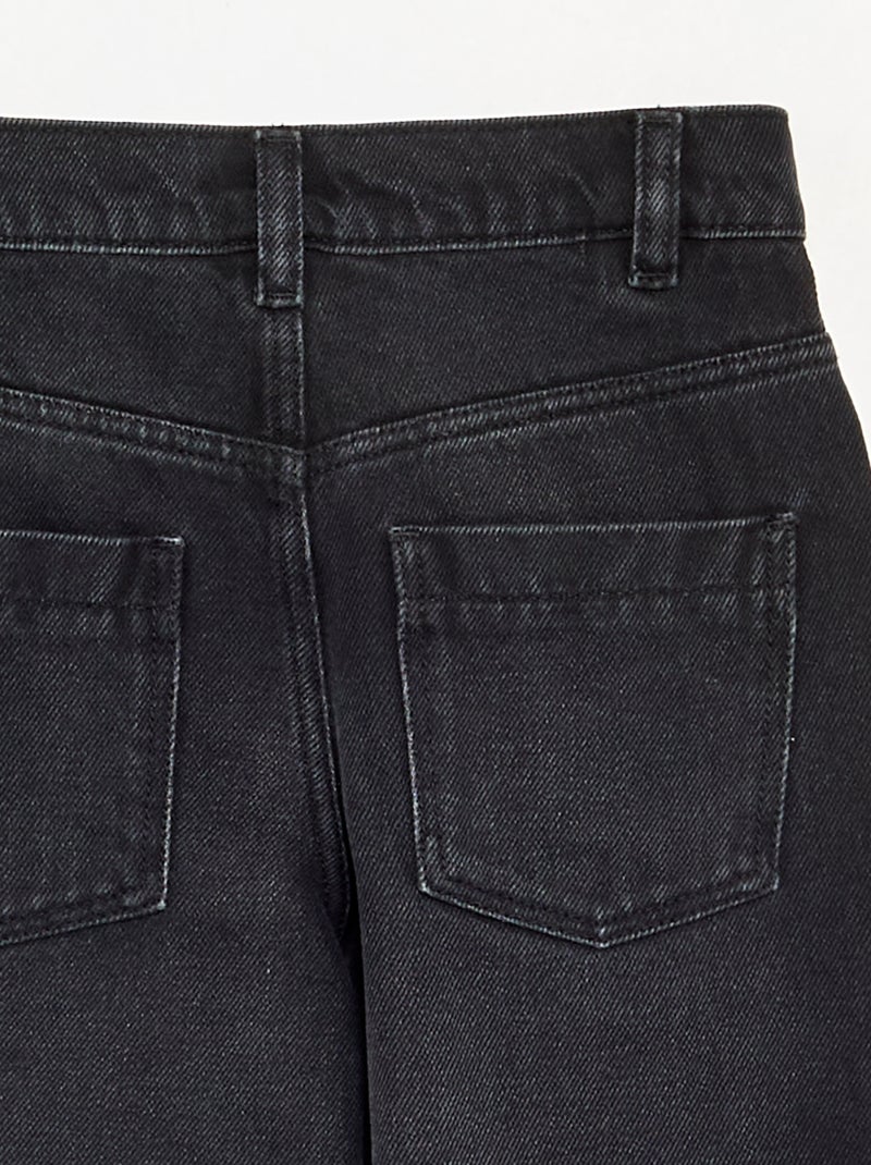 Pantalon en denim forme barrel Noir - Kiabi