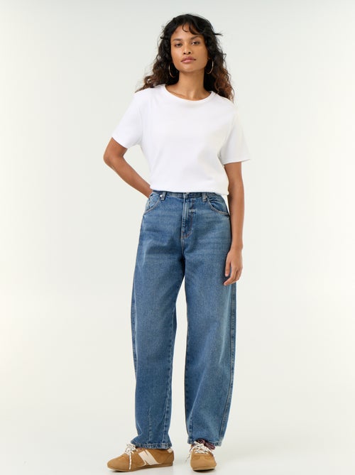Pantalon en denim forme large barrel - Kiabi