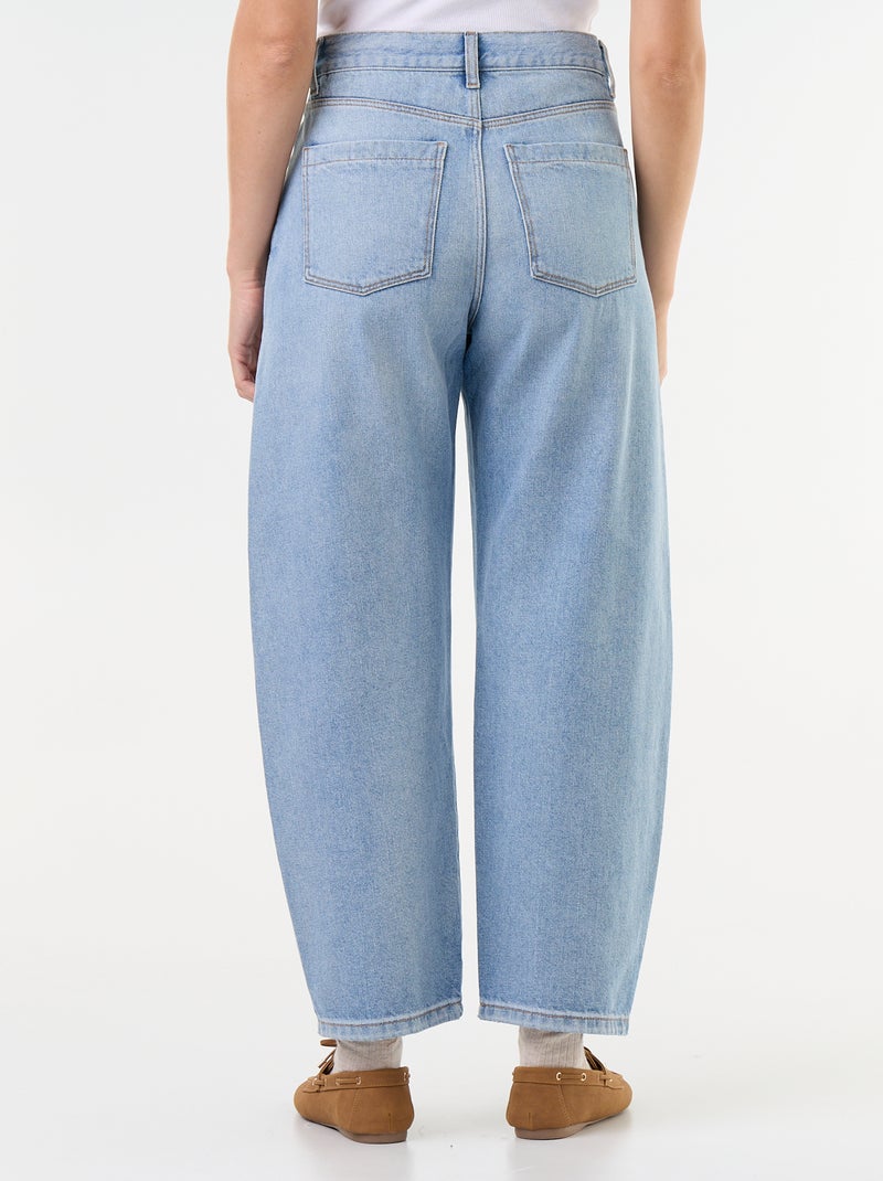 Pantalon en denim forme large barrel Bleu - Kiabi