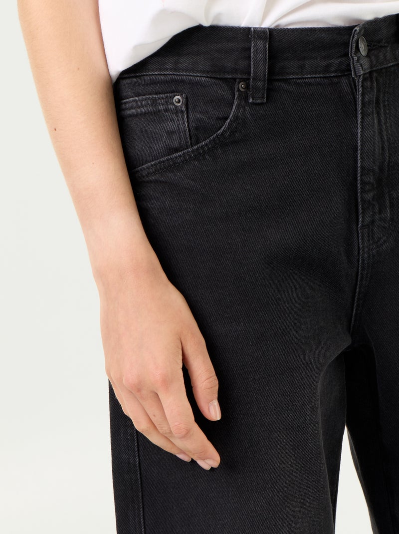 Pantalon en denim forme large barrel Noir - Kiabi