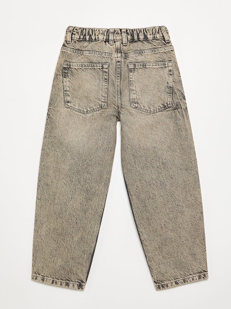 Pantalon en denim forme large Gris - Kiabi
