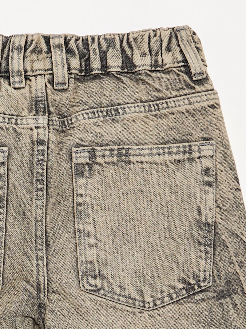 Pantalon en denim forme large Gris - Kiabi