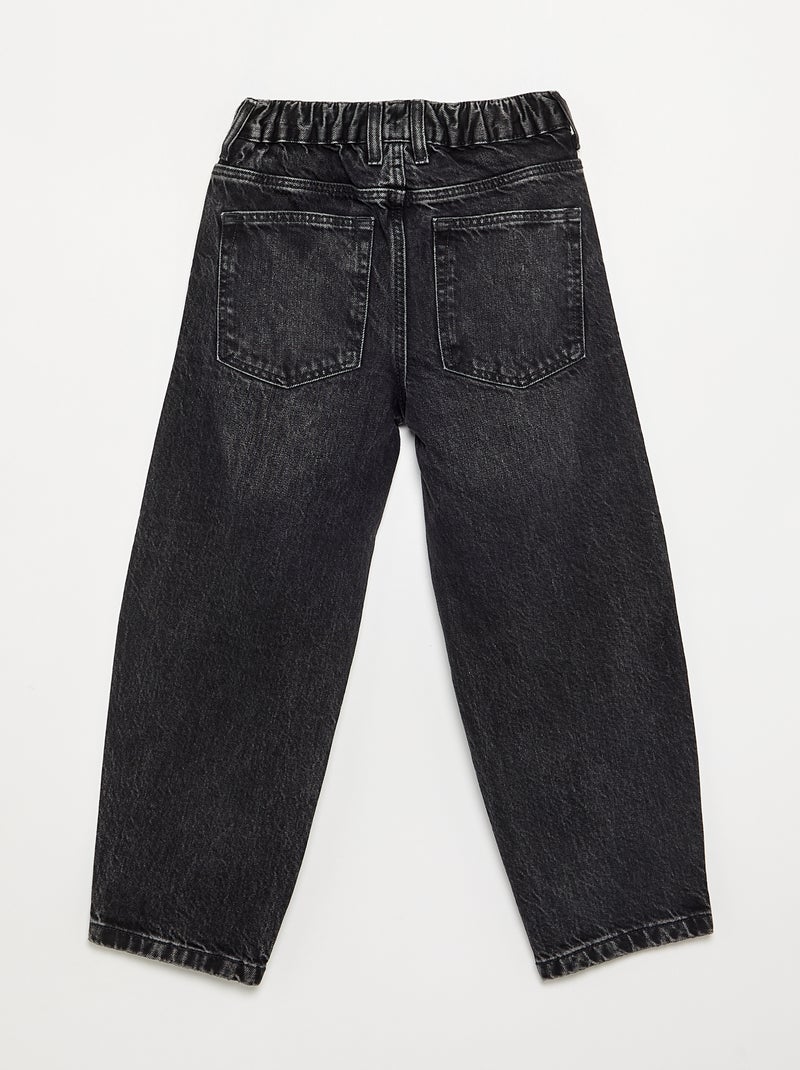 Pantalon en denim forme large Noir - Kiabi