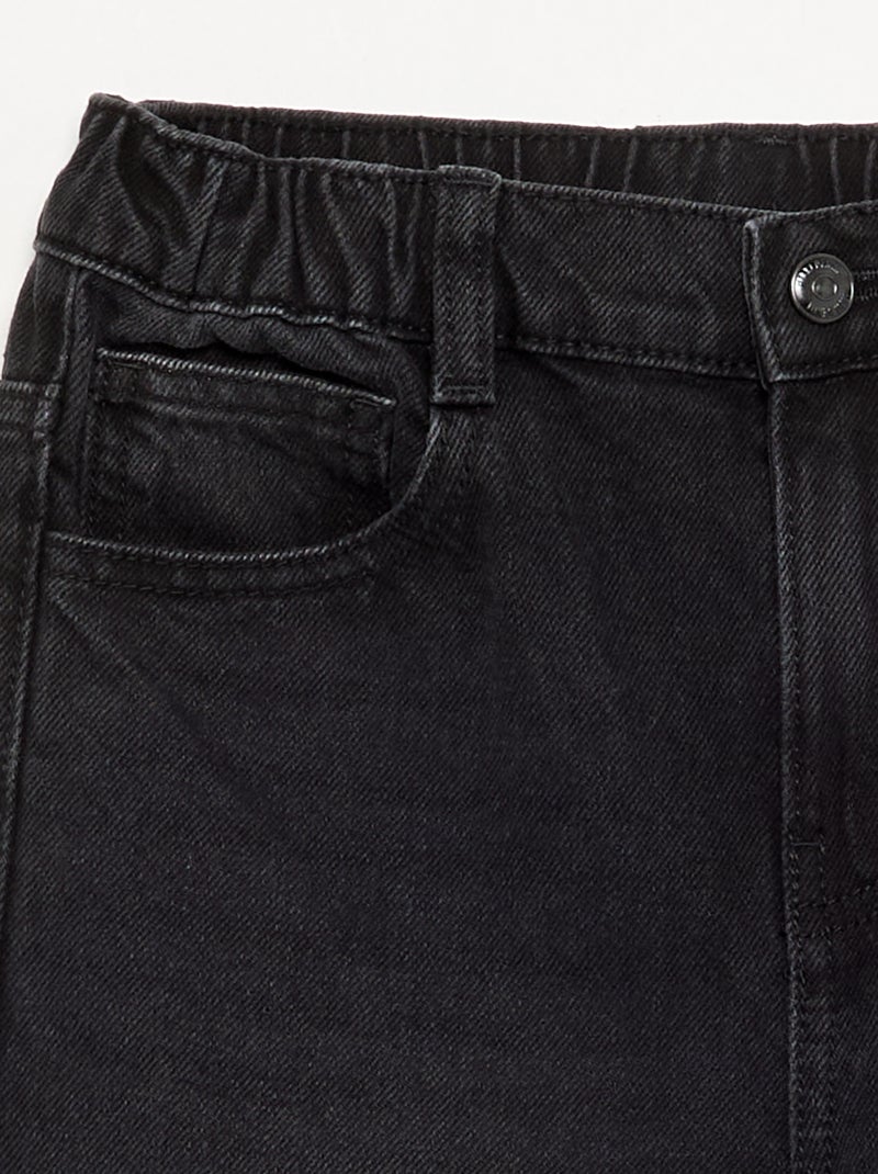 Pantalon en denim forme loose Noir - Kiabi