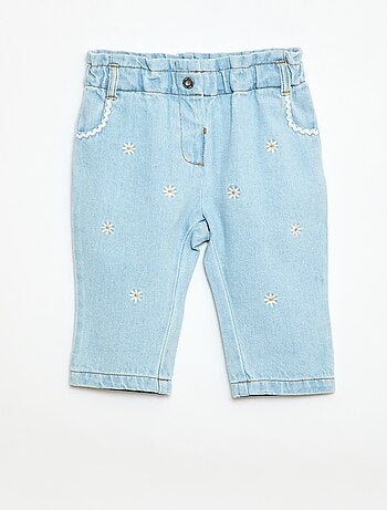 Pantalon en denim forme paperbag