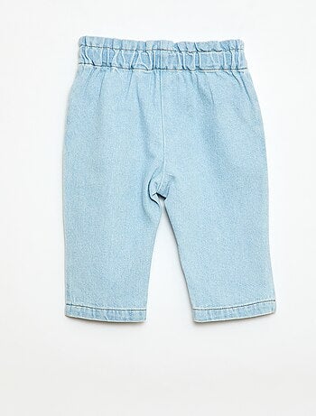 Pantalon en denim forme paperbag