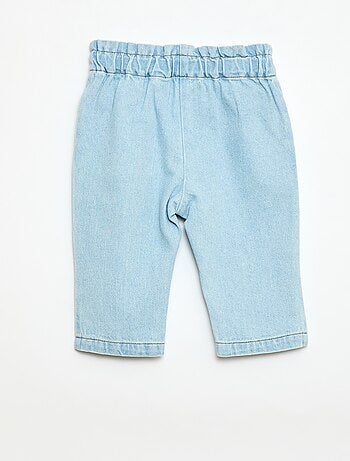 Pantalon en denim forme paperbag