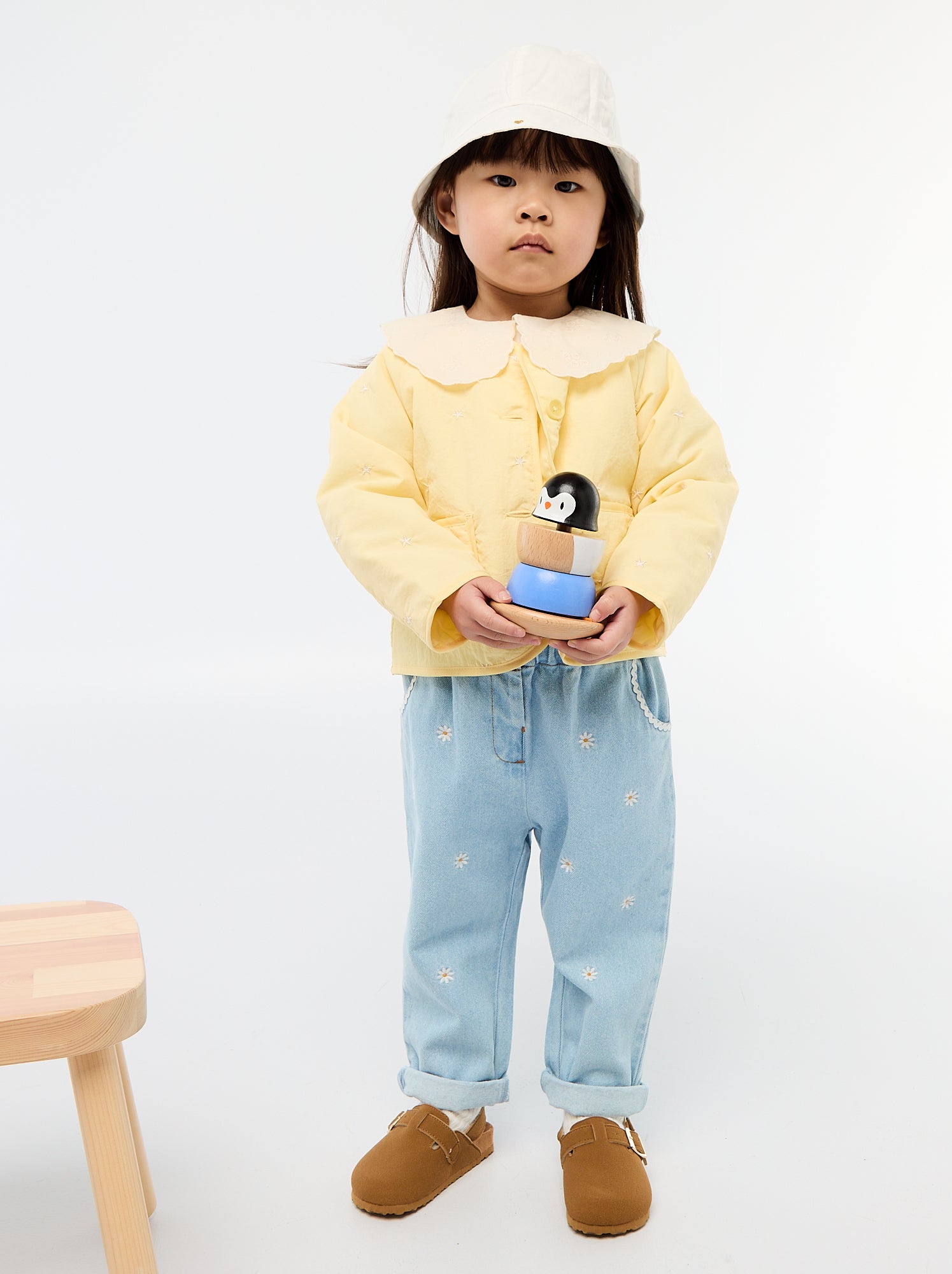 Pantalon en denim forme paperbag