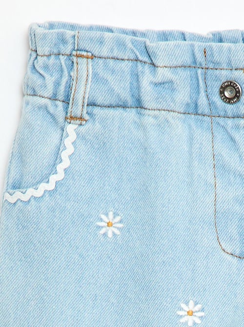 Pantalon en denim forme paperbag - Kiabi