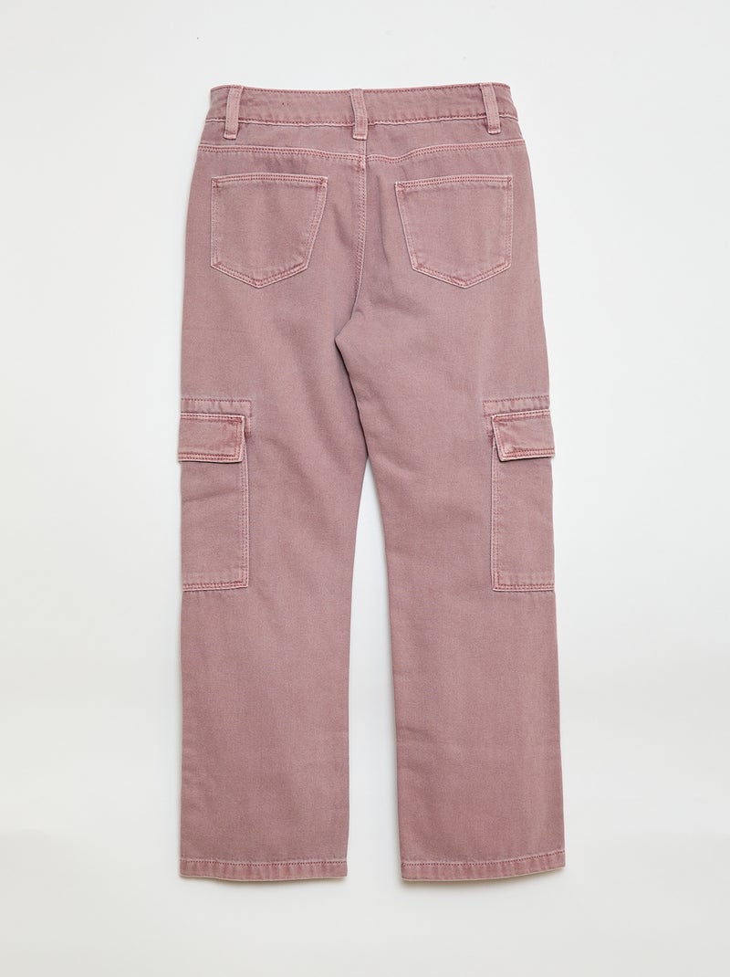 Pantalon en denim multipoches Violet - Kiabi