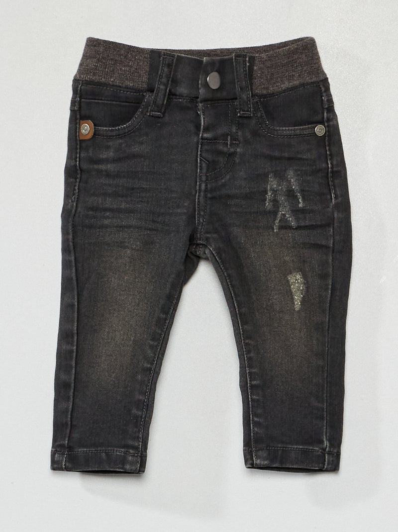 Pantalon en denim noir - Kiabi