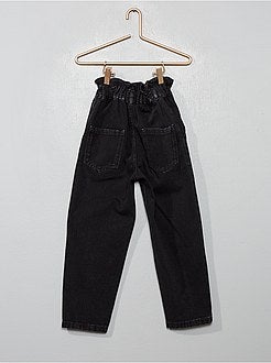 Pantalon en denim paper bag - Kiabi