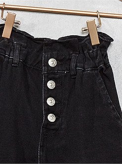 Pantalon en denim paper bag - Kiabi