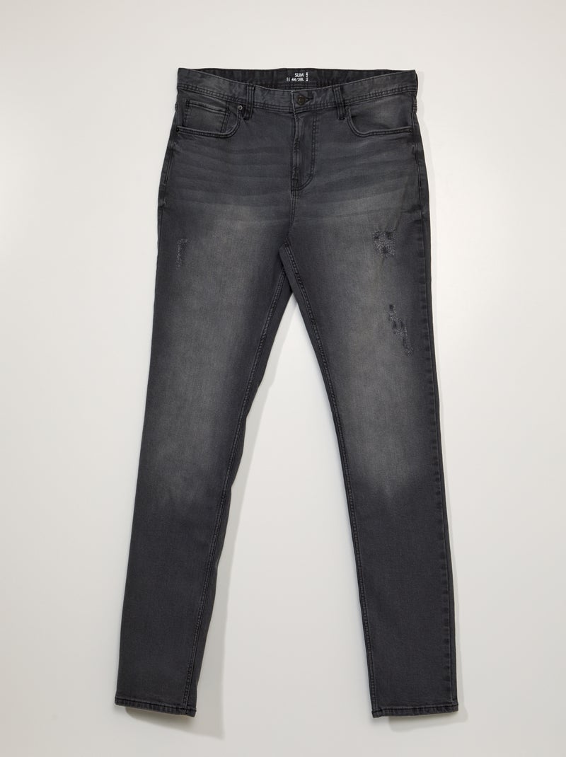 Pantalon en denim slim - 38L + d'1m90 Noir - Kiabi