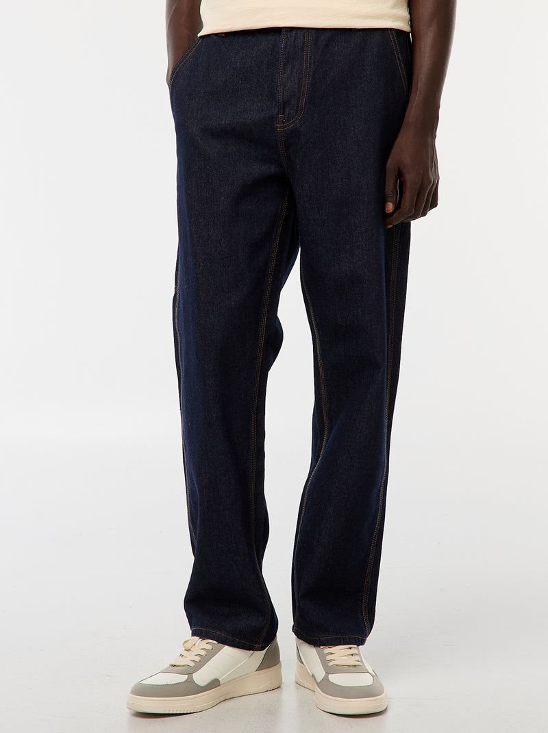Pantalon en denim style Carpenter Bleu - Kiabi