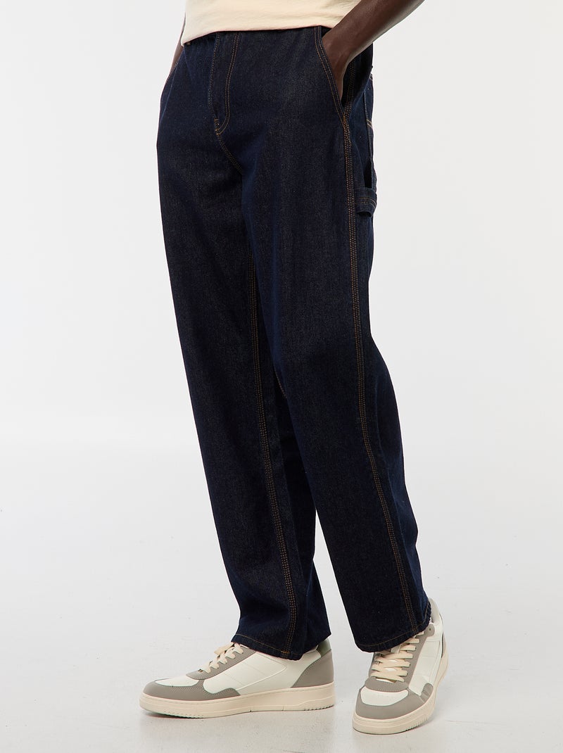 Pantalon en denim style Carpenter Bleu - Kiabi
