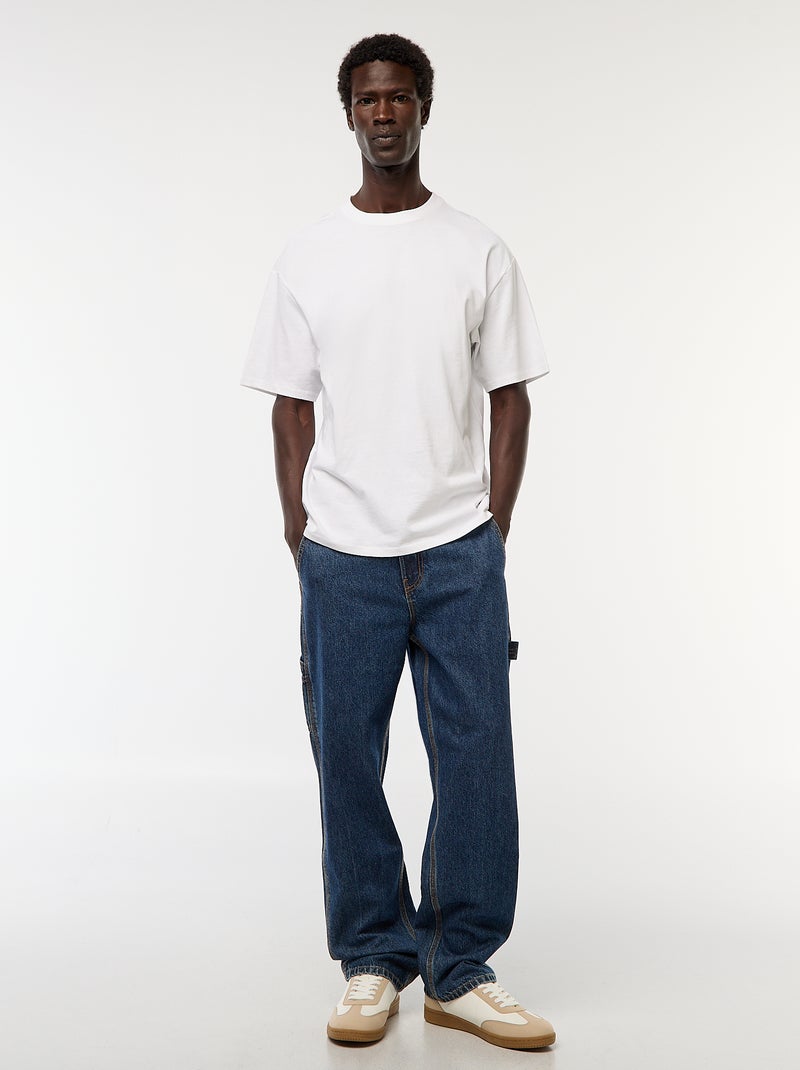 Pantalon en denim style Carpenter Bleu - Kiabi