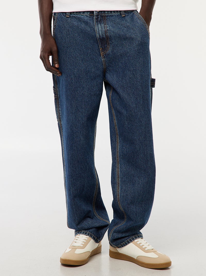 Pantalon en denim style Carpenter Bleu - Kiabi