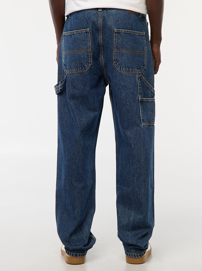 Pantalon en denim style Carpenter Bleu - Kiabi