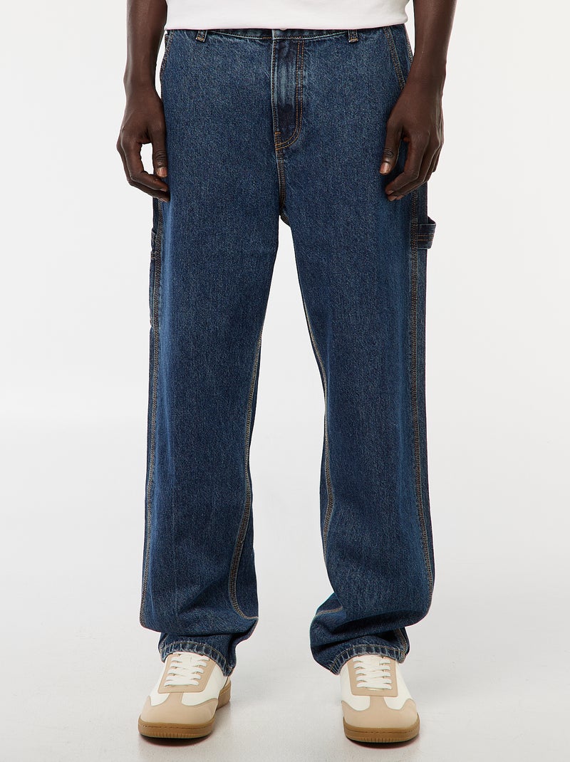 Pantalon en denim style Carpenter Bleu - Kiabi