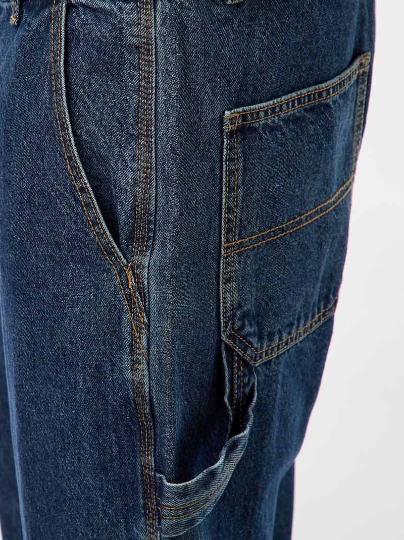 Pantalon en denim style Carpenter Bleu - Kiabi