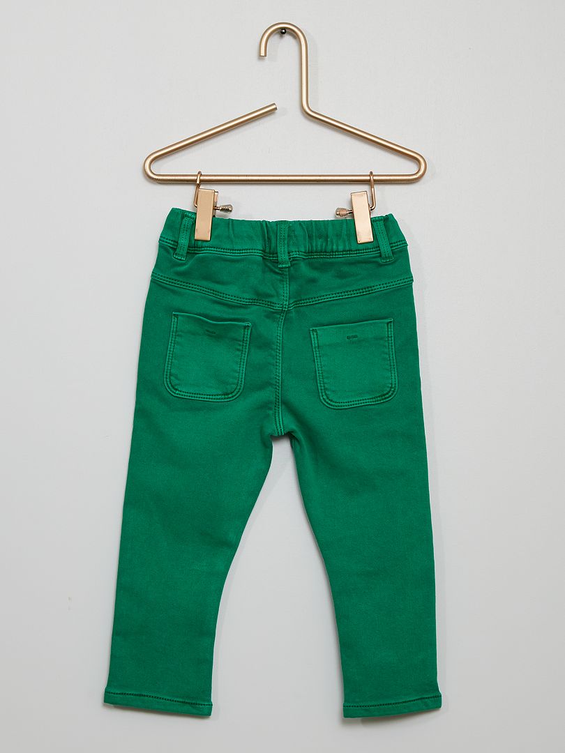 Pantalon en denim vert - Kiabi