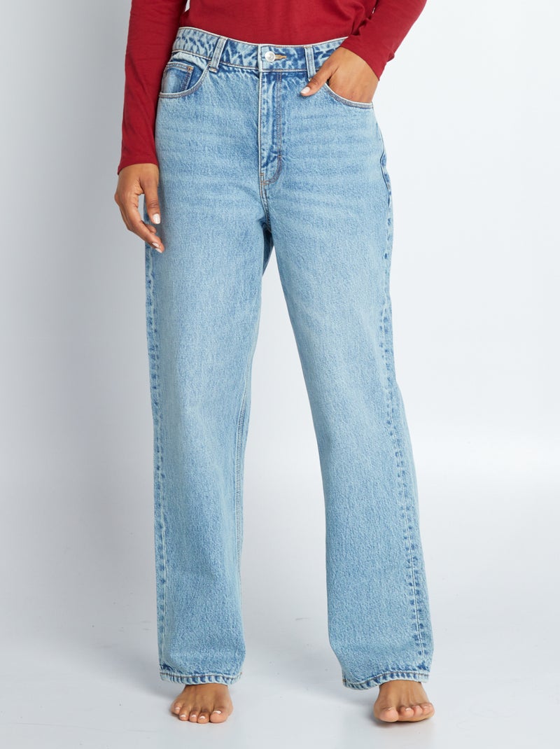 Pantalon en denim wide leg Bleu - Kiabi