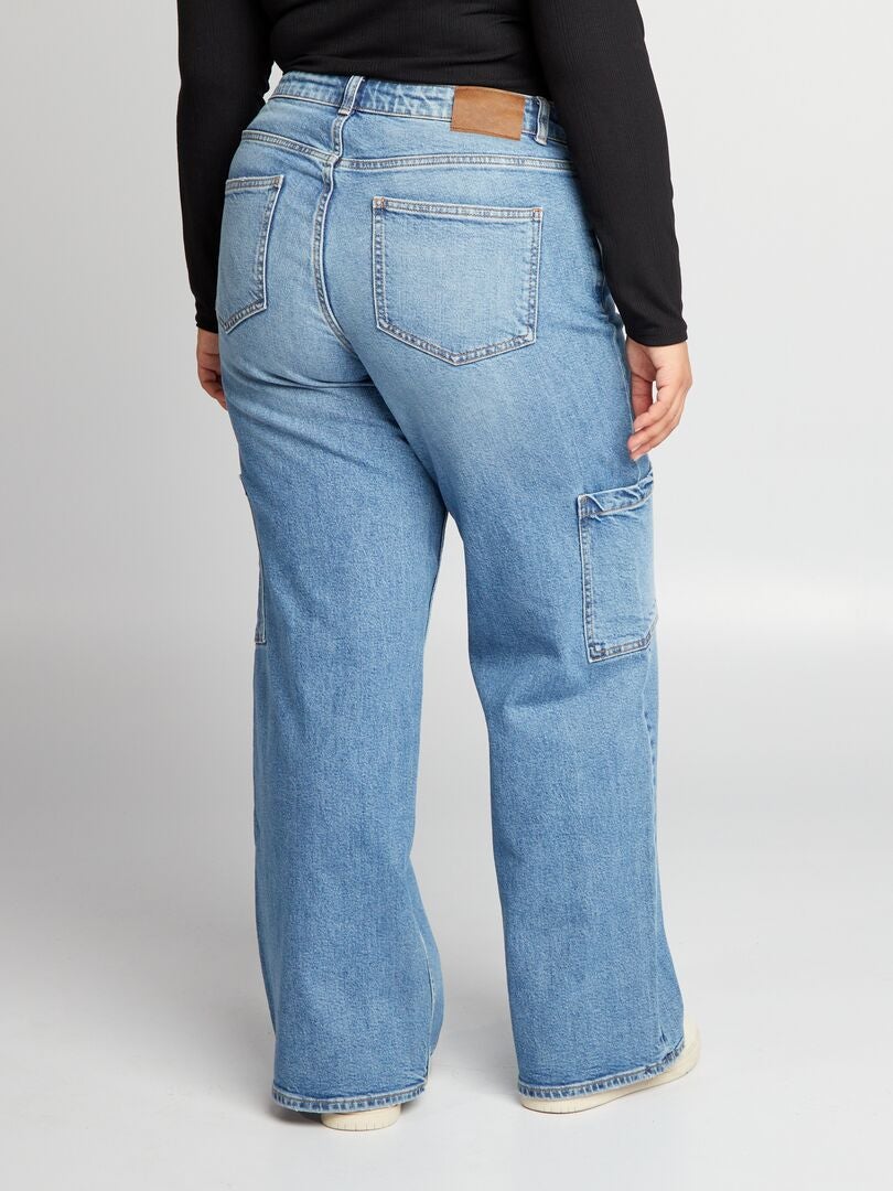 Pantalon en denim wide-leg Bleu - Kiabi