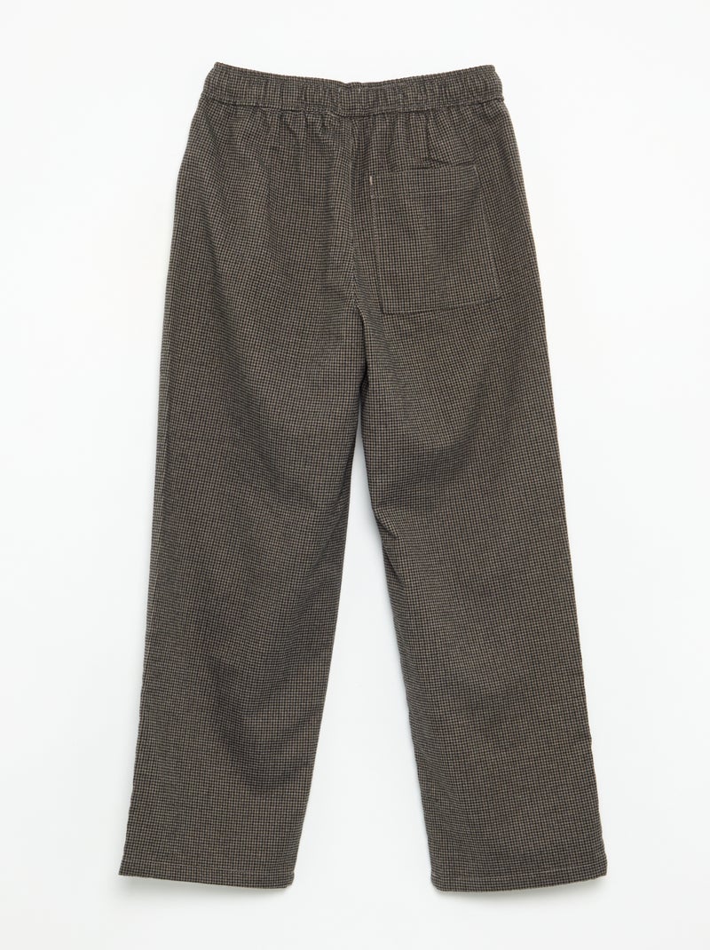 Pantalon en flanelle à carreaux Gris - Kiabi