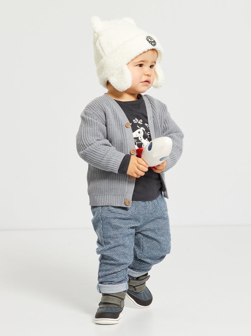 Pantalon en flanelle Bleu - Kiabi