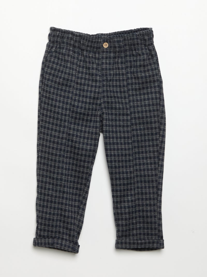 Pantalon en flanelle grattée Bleu - Kiabi