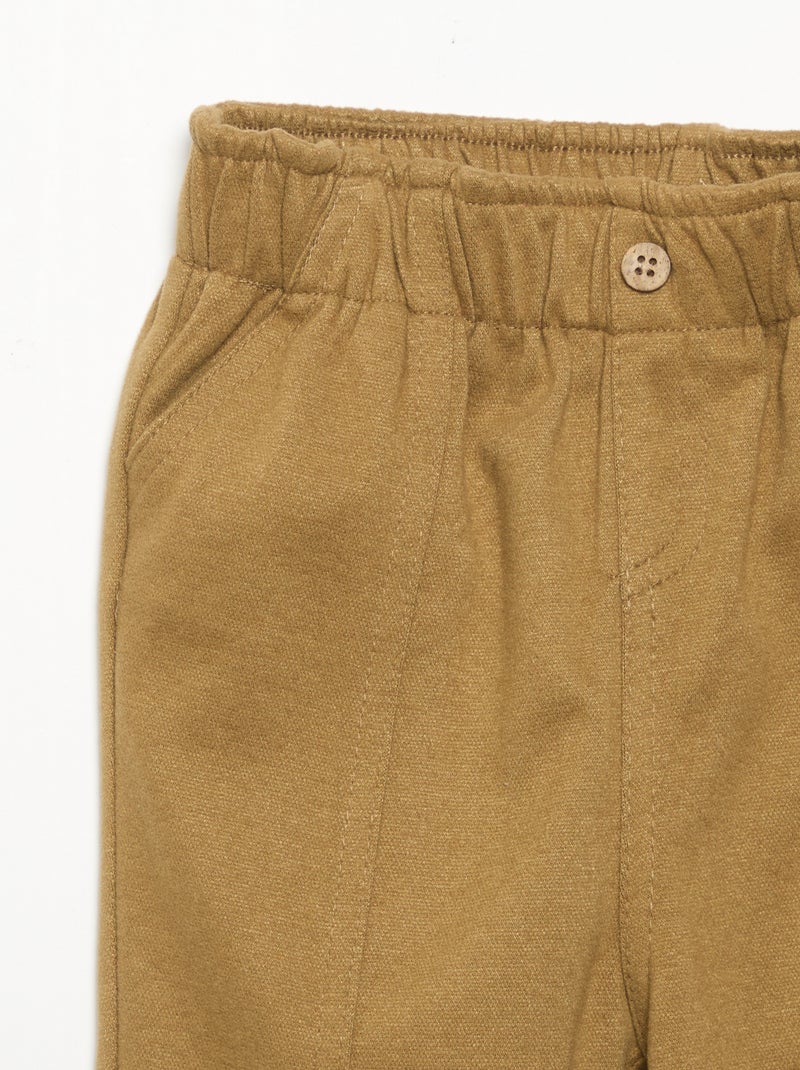 Pantalon en flanelle grattée Vert - Kiabi