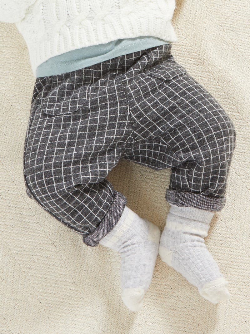 Pantalon en flanelle Gris foncé - Kiabi